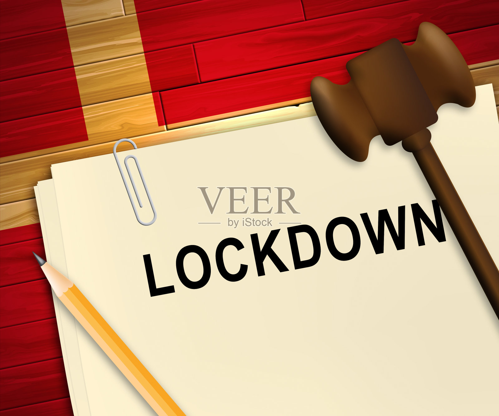 丹麦封锁新冠肺炎- 3d插图照片摄影图片