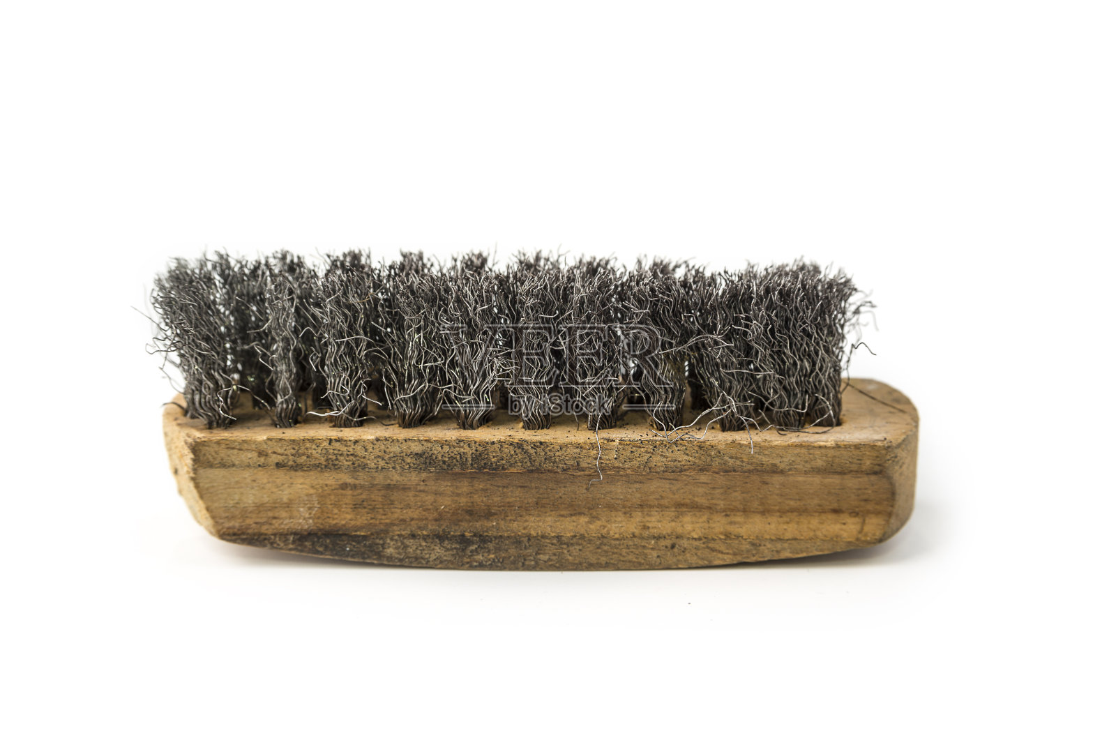 用手钢刷在白色背景上照片摄影图片