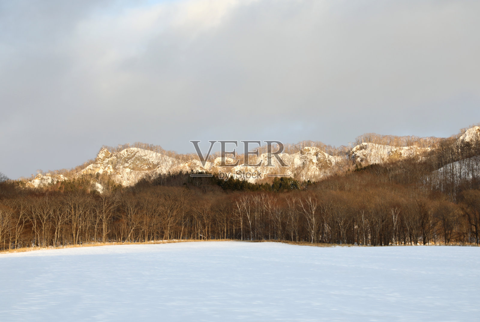 日本北海道的冬季景观照片摄影图片