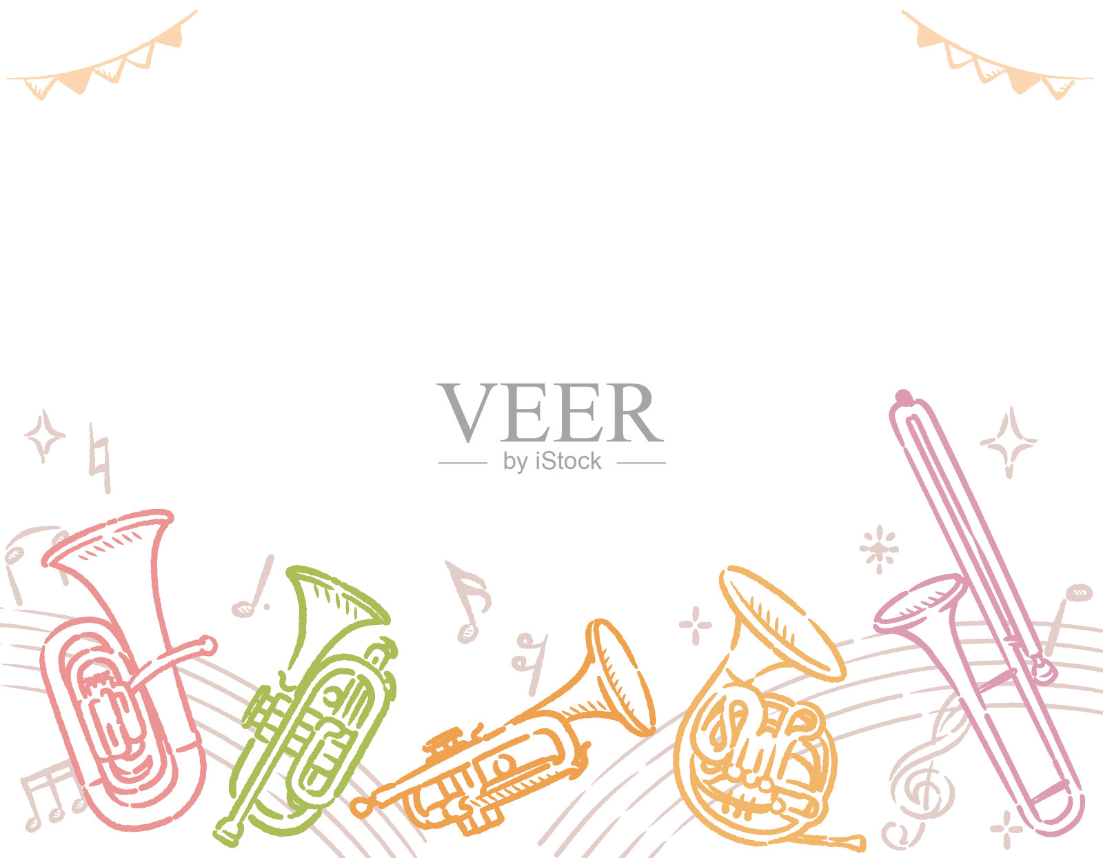 乐器背景。插画图片素材