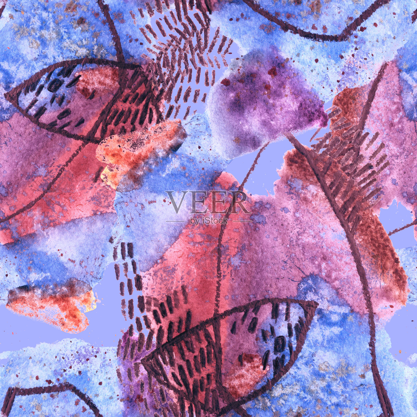 抽象水彩无缝图案插画图片素材