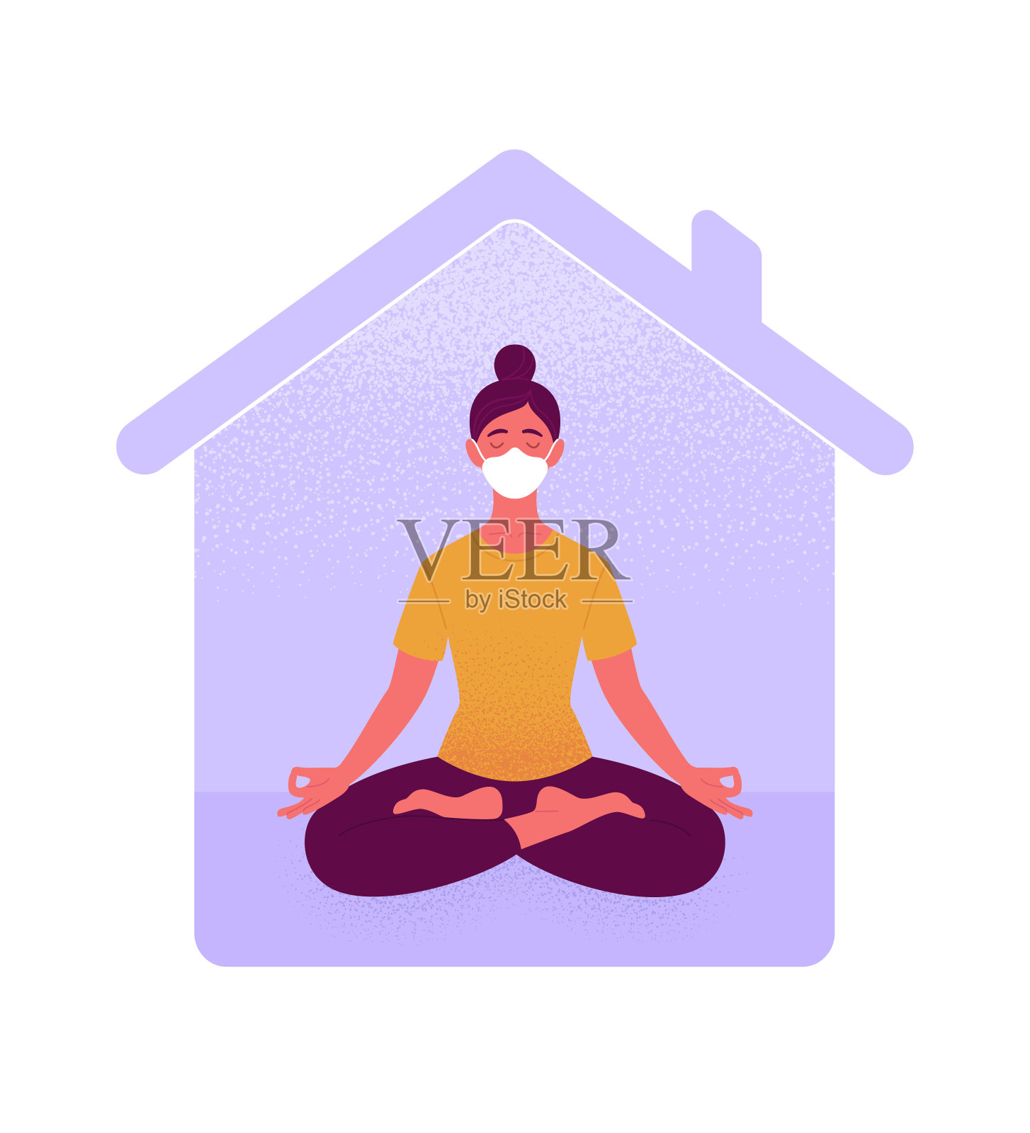 呆在家里的概念。设计元素图片