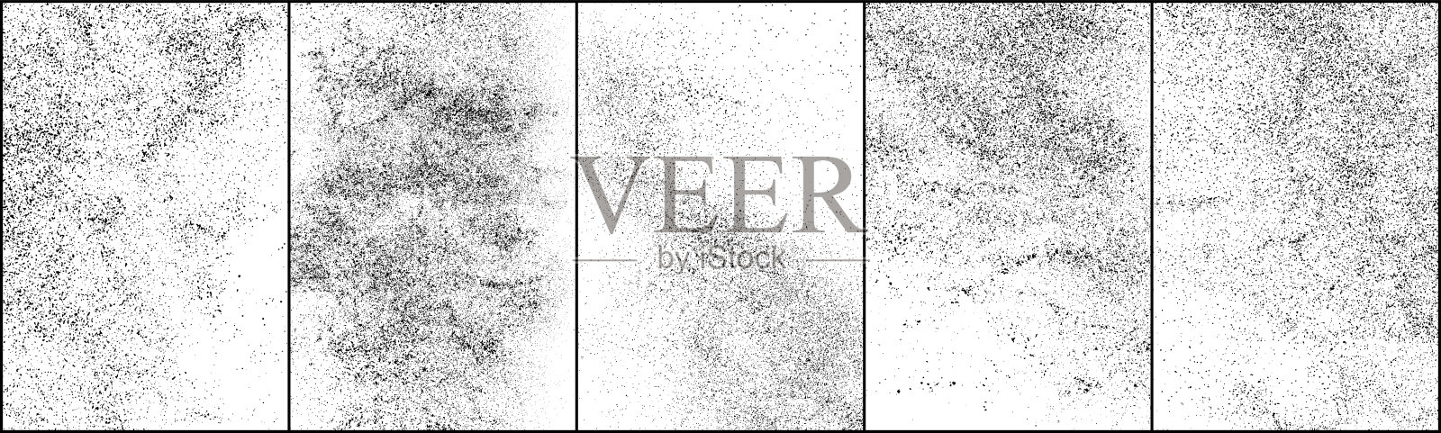 一套心疼的黑色纹理。插画图片素材