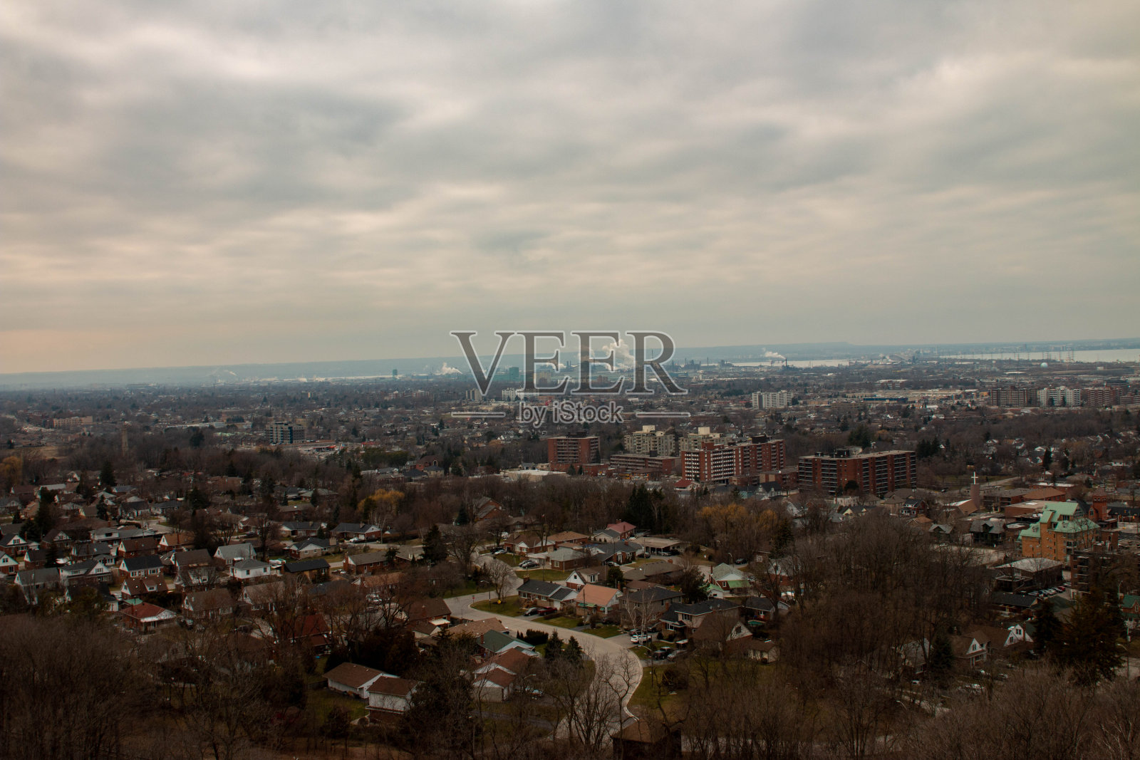 安大略省汉密尔顿。空中轮廓照片摄影图片