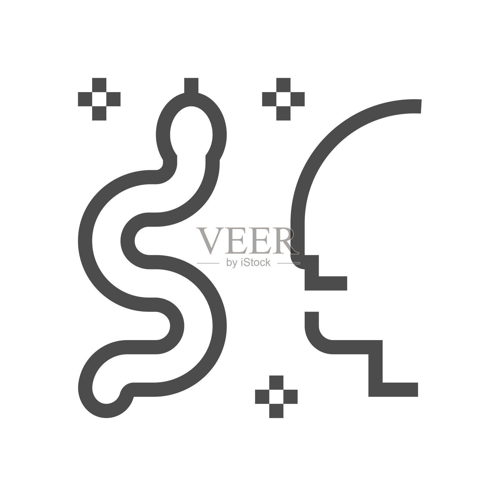 蛇和病毒矢量图标设计,48x48像素完美和可编辑的笔触。图标素材