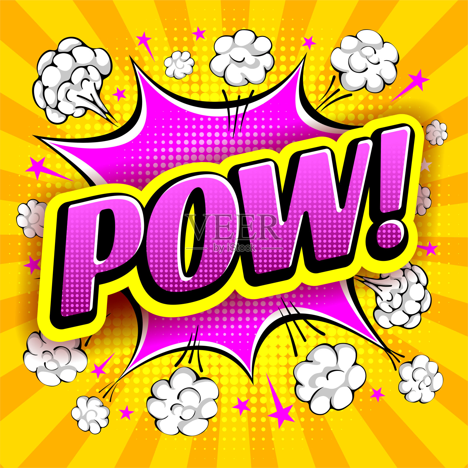 带有波普艺术风格的表达词泡泡的喜剧演讲设计元素图片