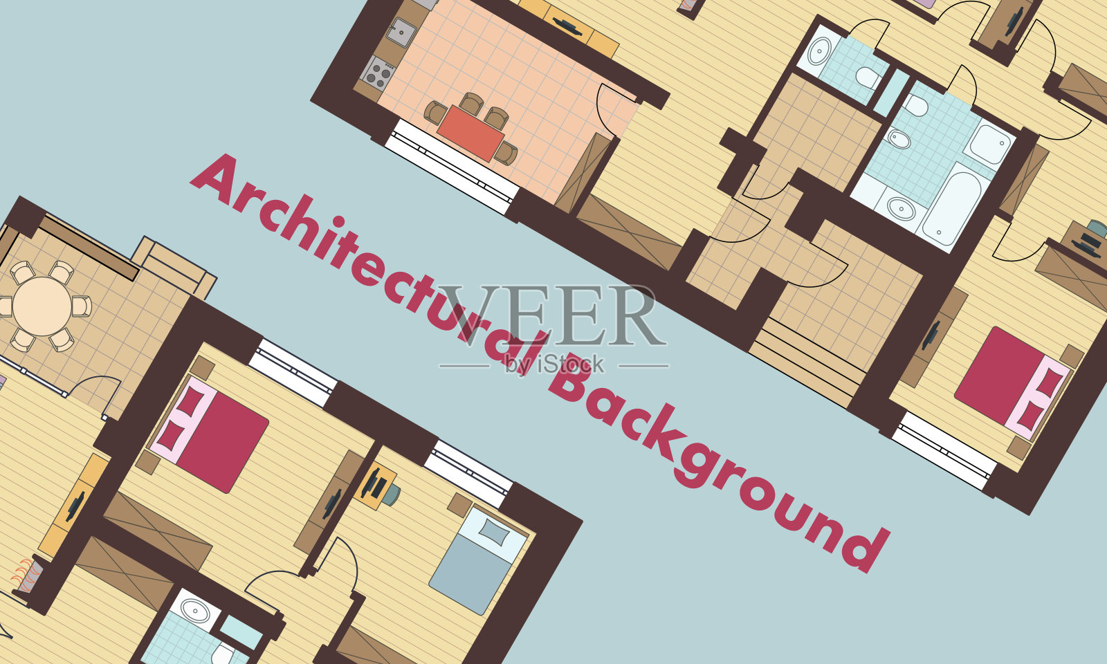 建筑的背景。住宅建筑设计图。农舍的图画。彩色矢量插图EPS10插画图片素材