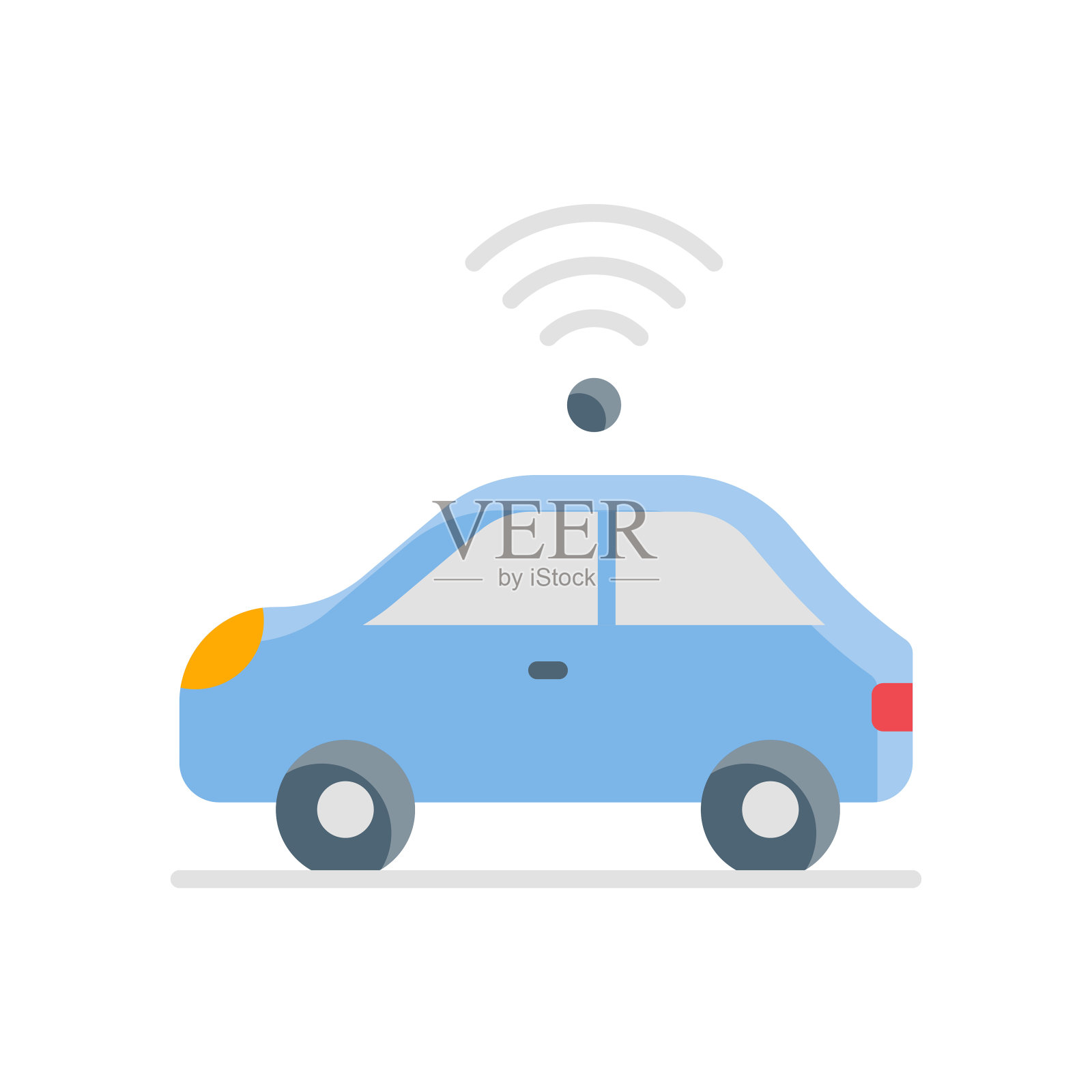 自动驾驶汽车矢量图标插画图片素材