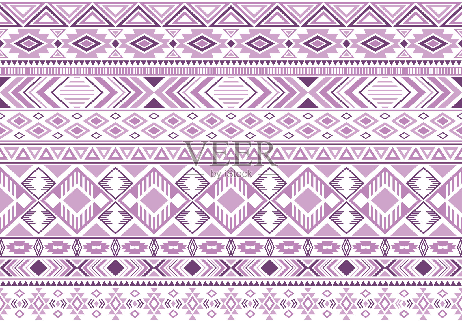 部落民族图案几何矢量无缝背景。插画图片素材