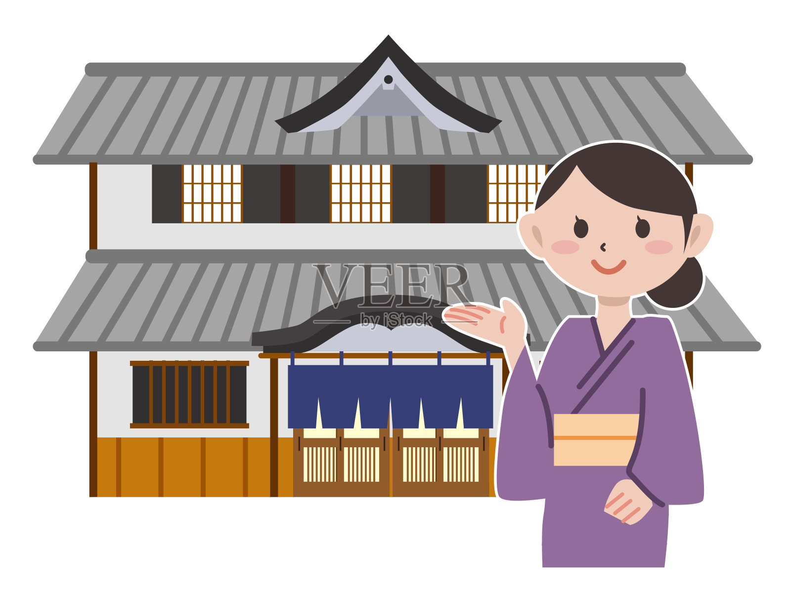 日本酒店的例子插画图片素材