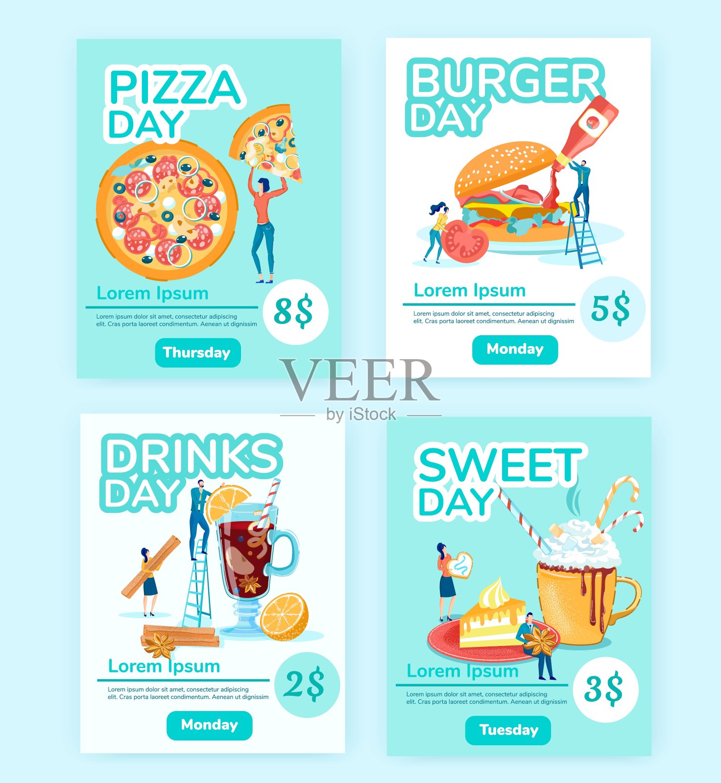 餐厅日常交易手册扁平模板设计模板素材