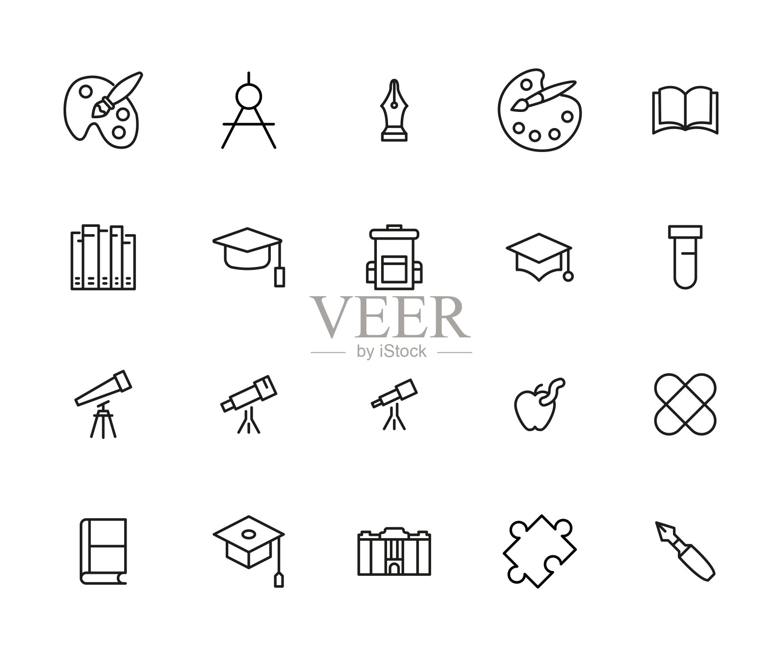 图标设置学校。插画图片素材