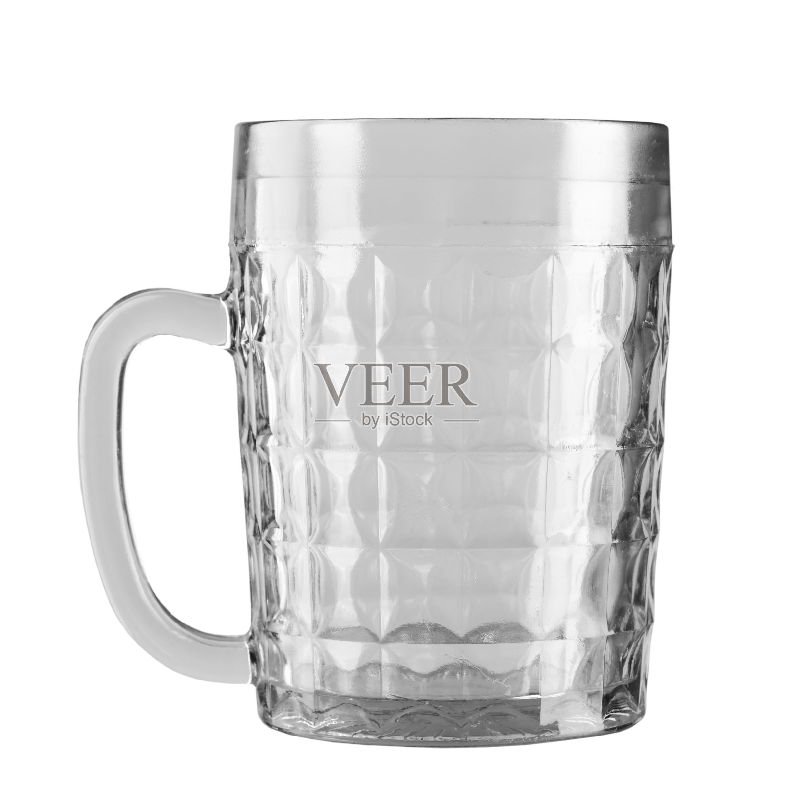 空的啤酒玻璃。孤立在白色背景上。照片摄影图片