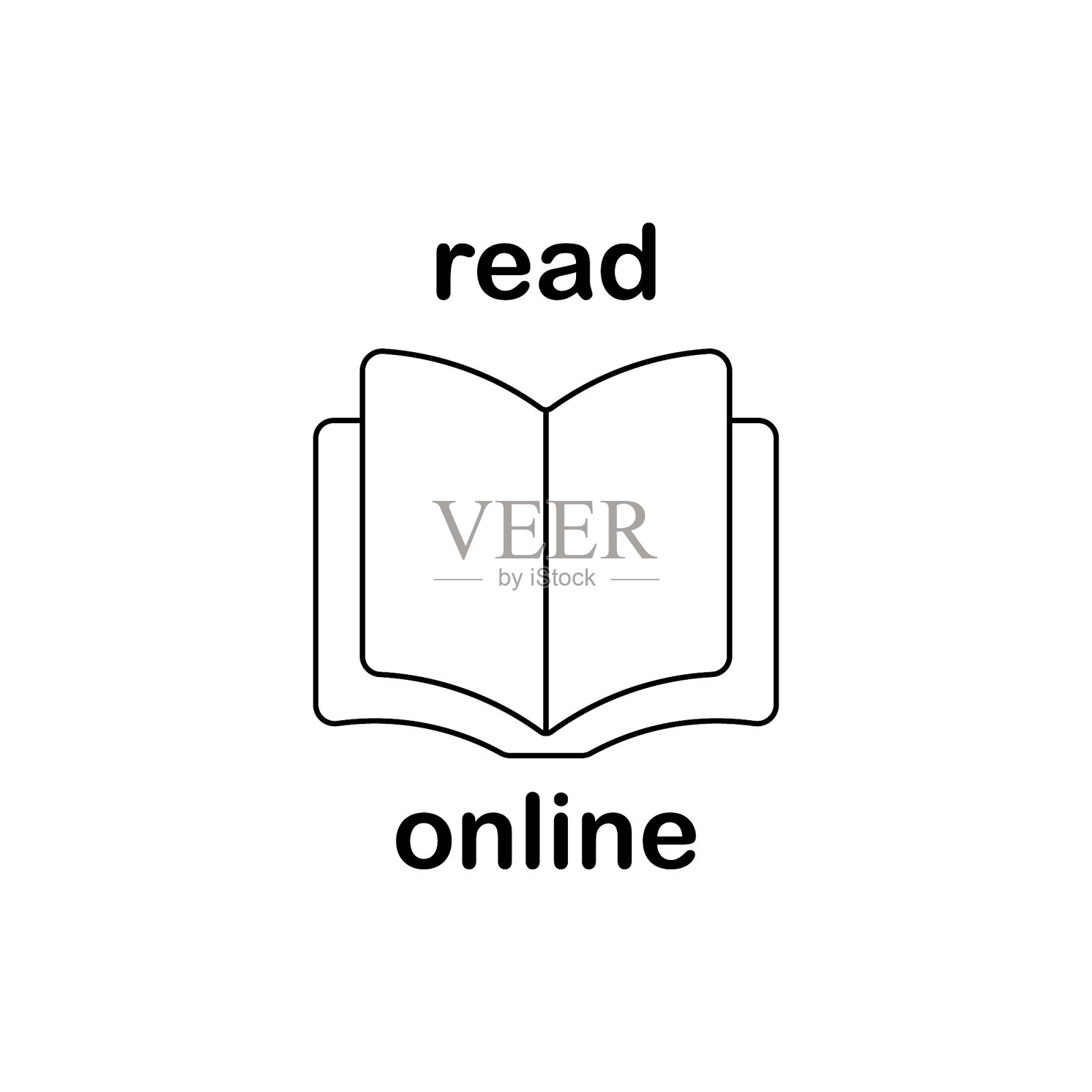 打开书孤立在白色背景矢量插图在线阅读图标标志符号插画图片素材