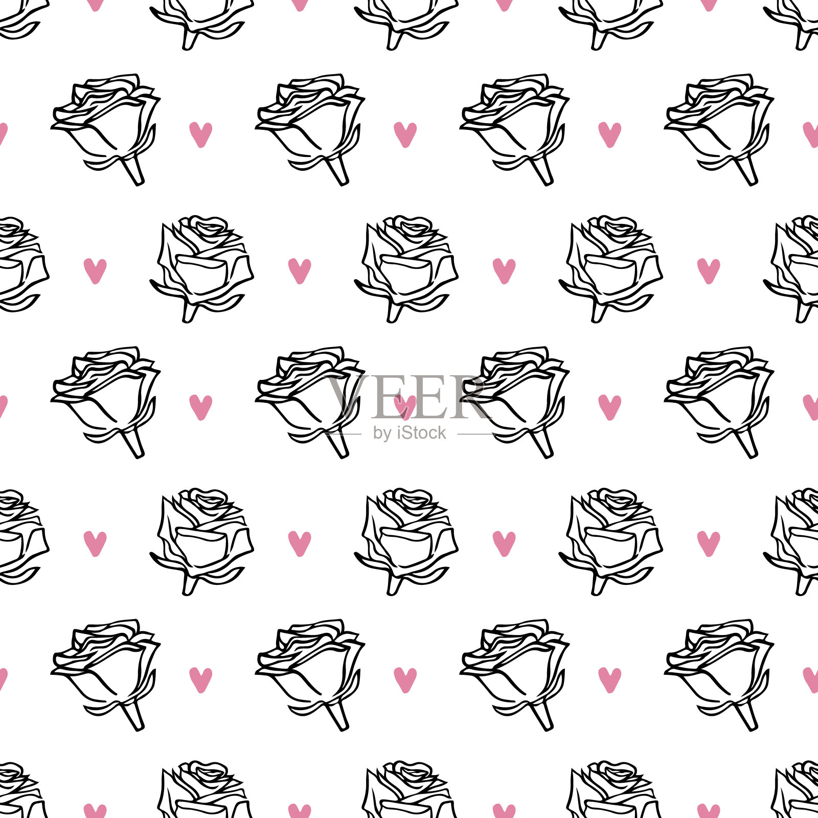 手绘浪漫涂鸦图案-16插画图片素材