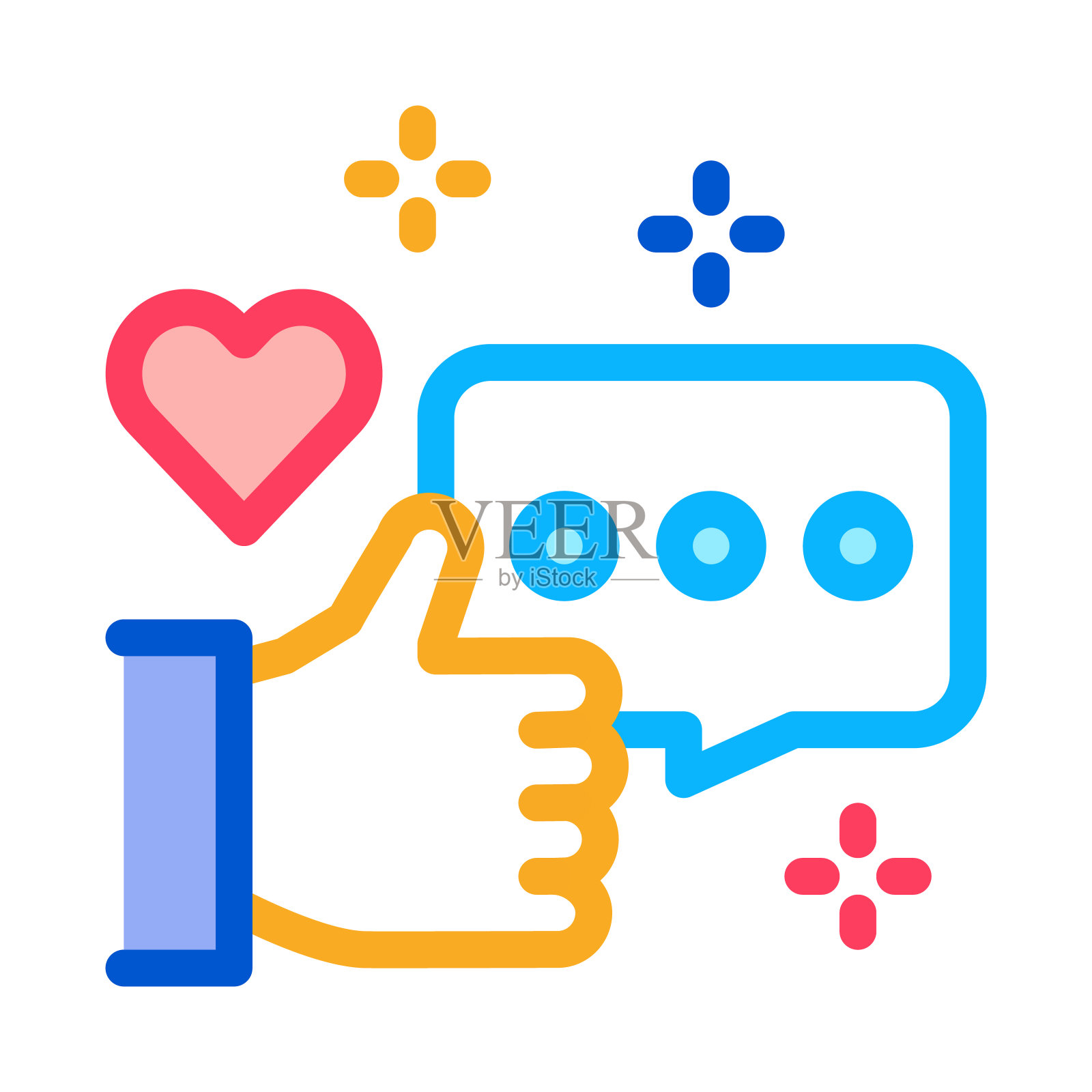 爱聊天交流图标矢量大纲插图图标素材