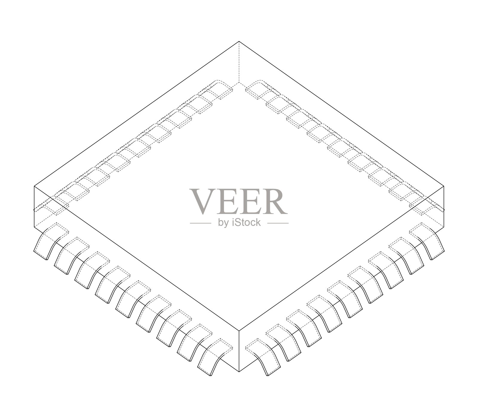 3 d芯片。三维矢量渲染插画图片素材