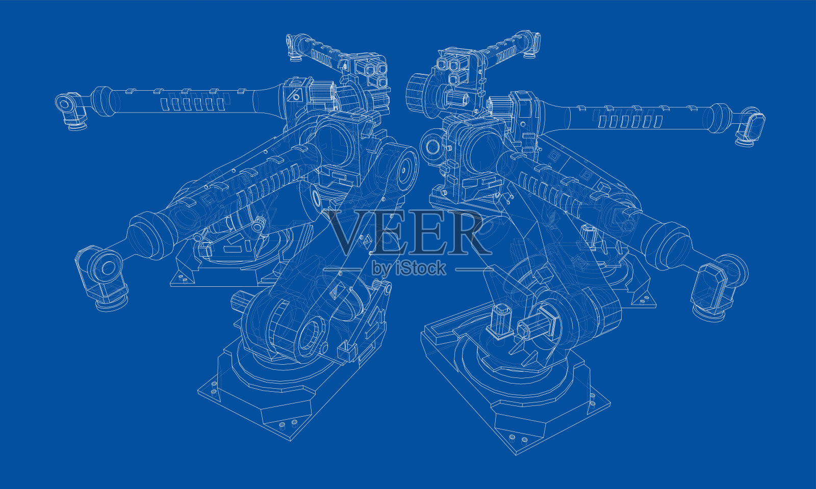 一个工业机器人操纵器插画图片素材