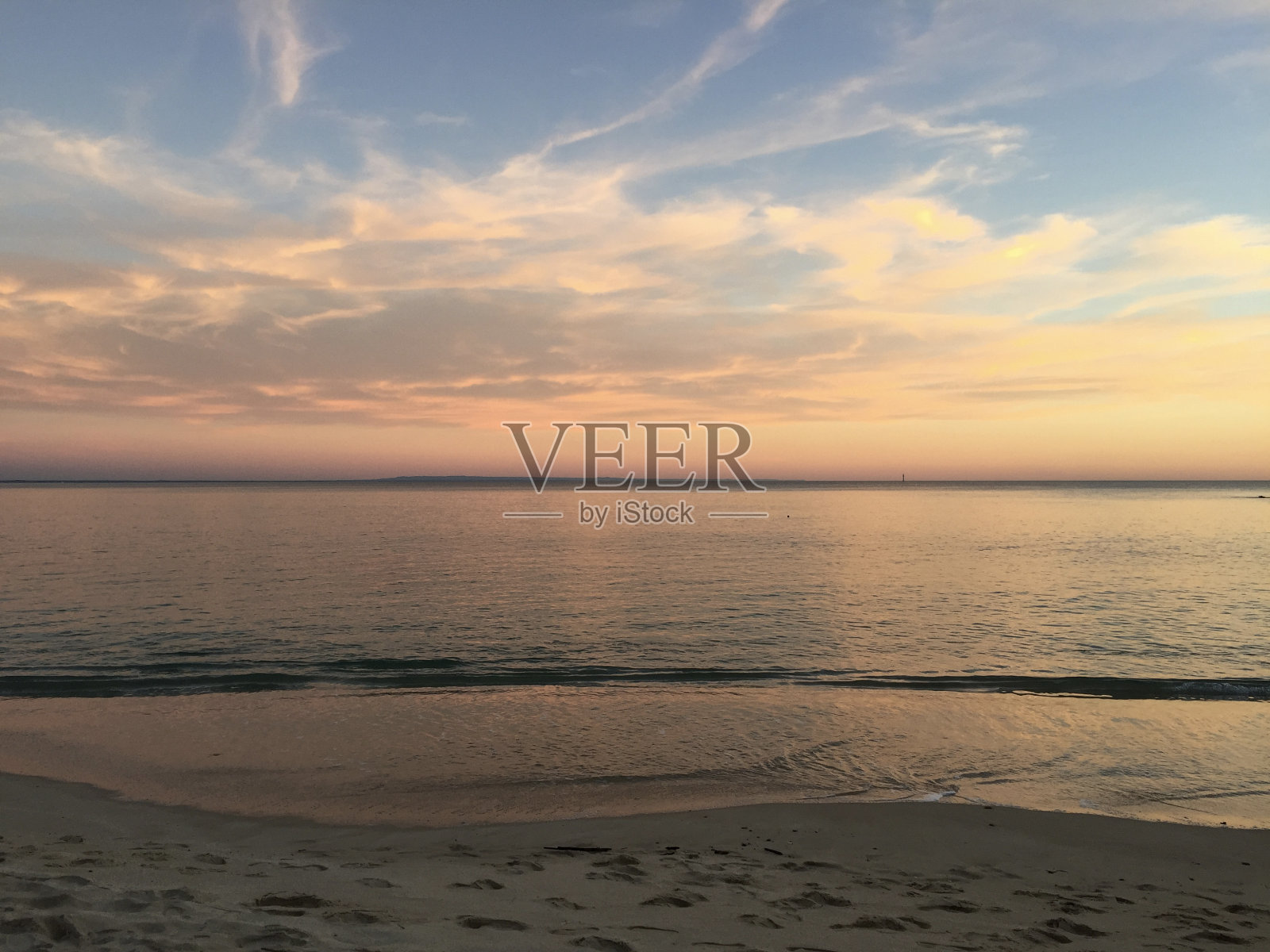 著名的海滩日落照片摄影图片