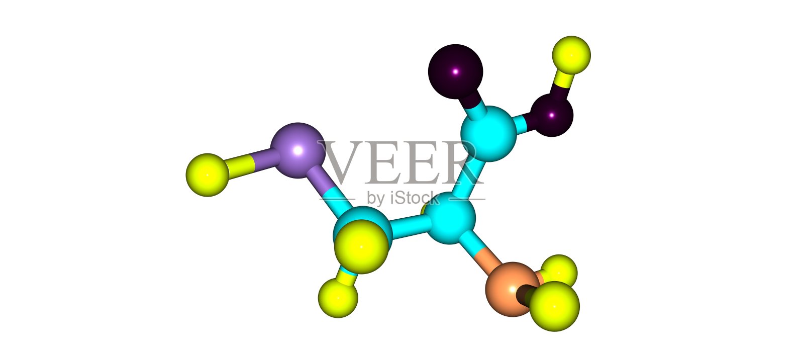 半胱氨酸分子结构(白色背景)照片摄影图片