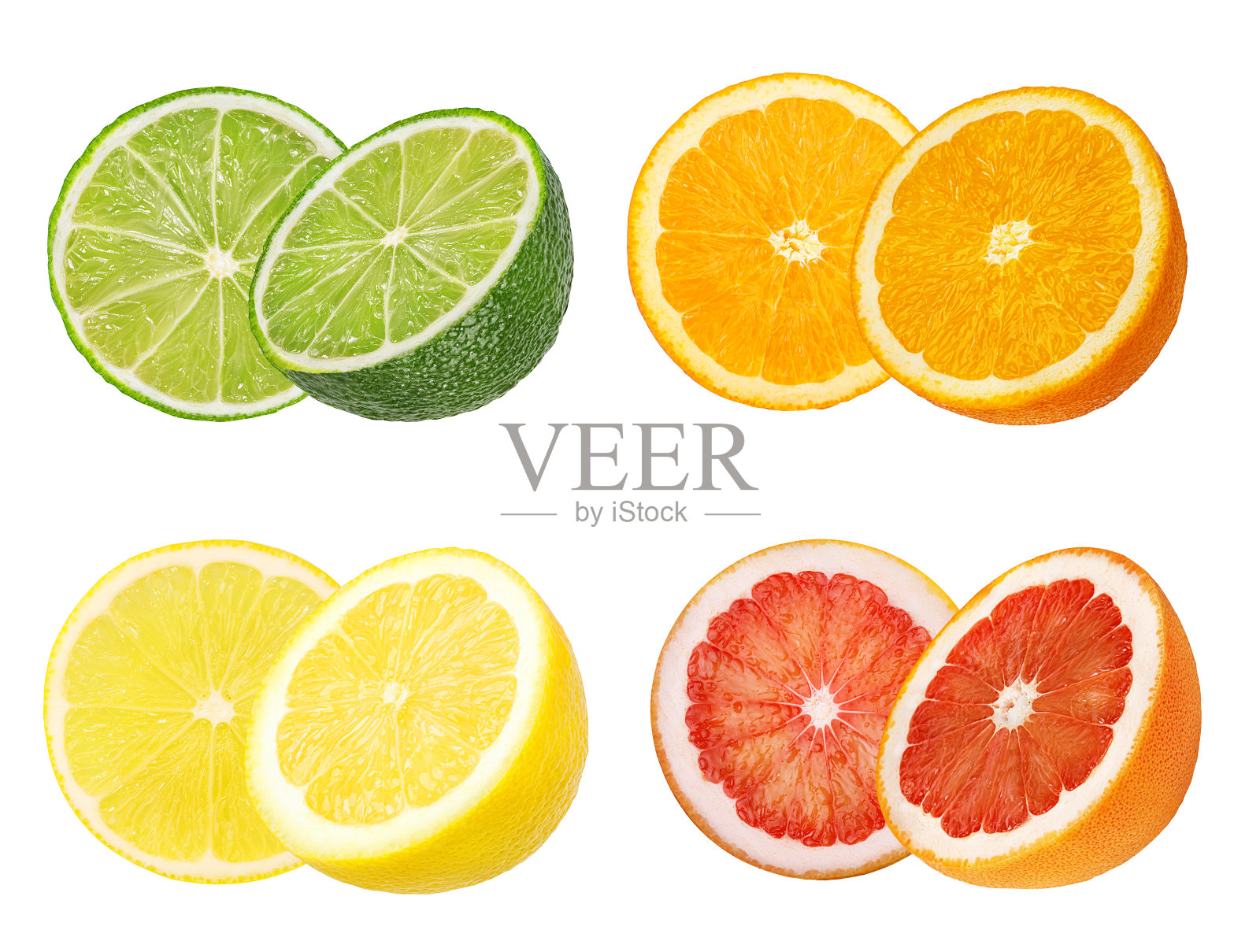 拼贴柑桔孤立在白色背景与修剪路径照片摄影图片