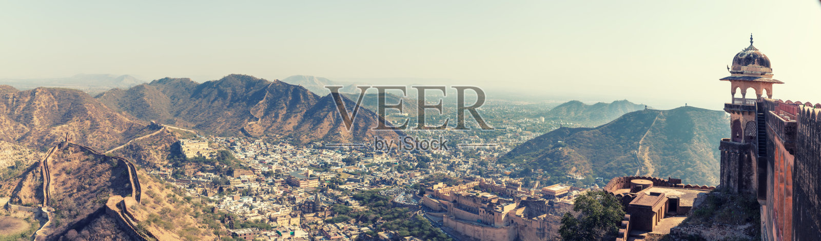 斋浦尔阿拉瓦里山,广阔的全景,印度照片摄影图片