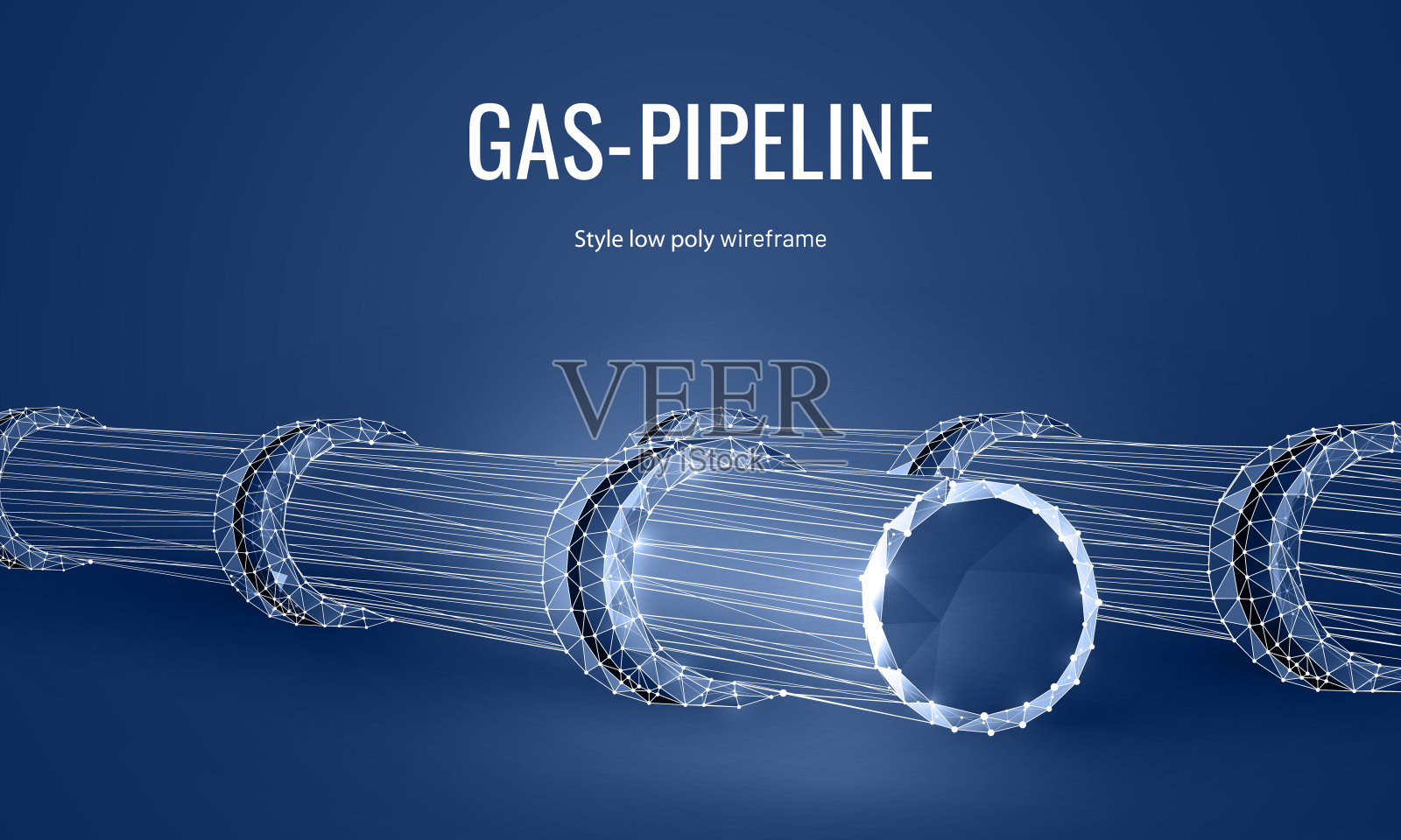 天然气管道低聚登陆页模板。能源输送管道的截止阀多边形插图。天然气开采与供应行业网艺网站设计布局设计模板素材