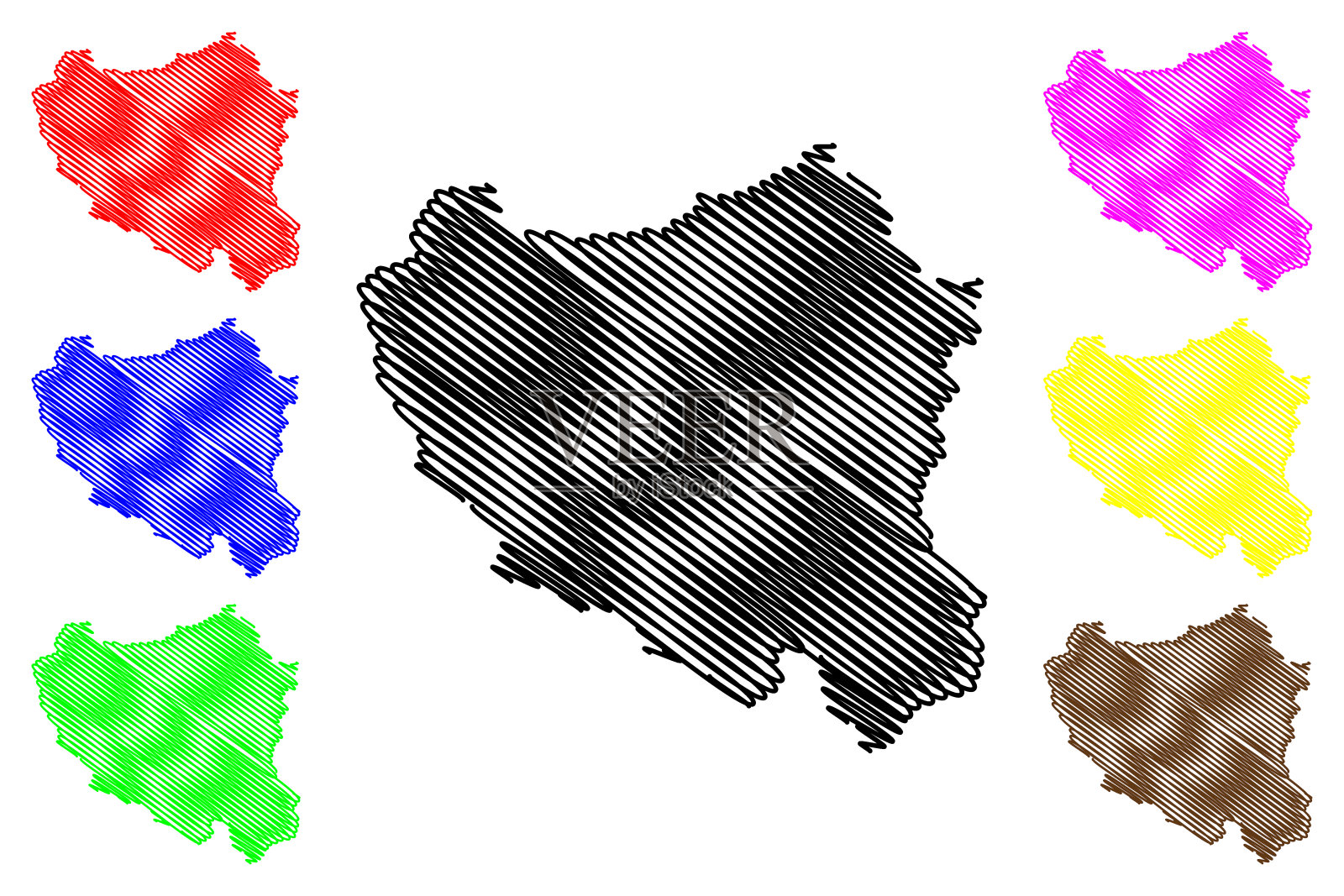 Centre-Nord地区地图插画图片素材