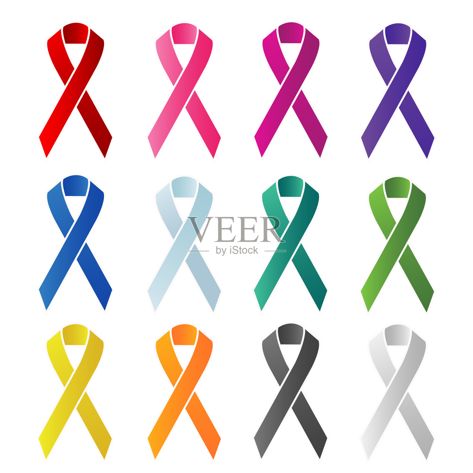 感知丝带集矢量图像插画图片素材