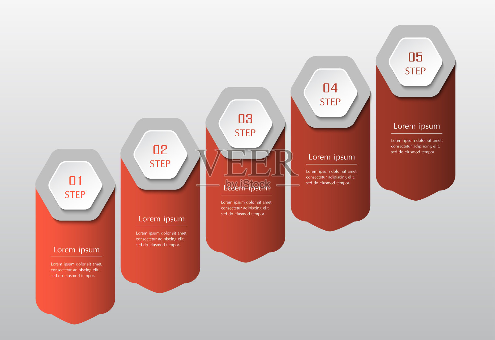 一步一步的信息图表。插画图片素材