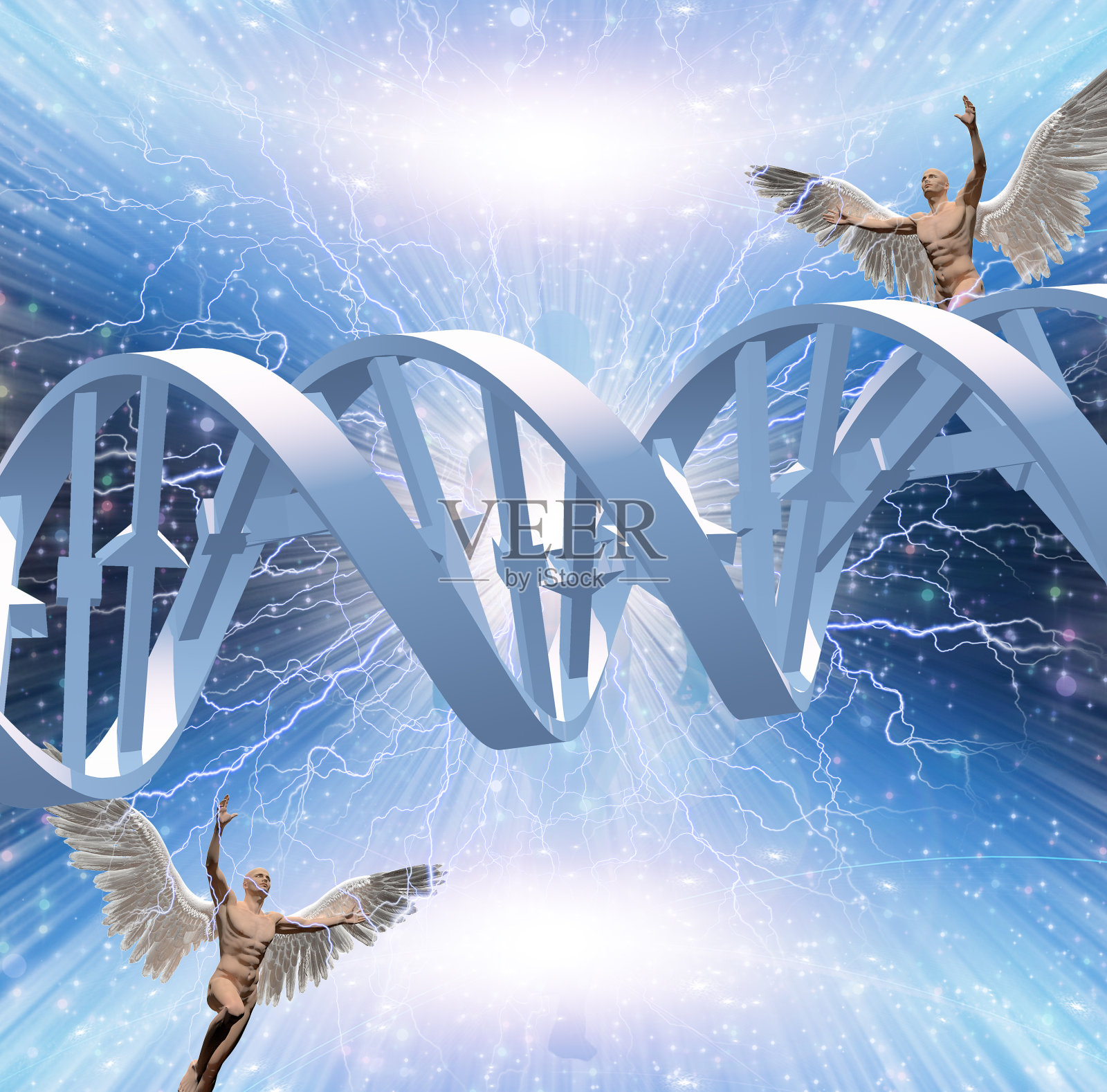 DNA链能量爆发照片摄影图片