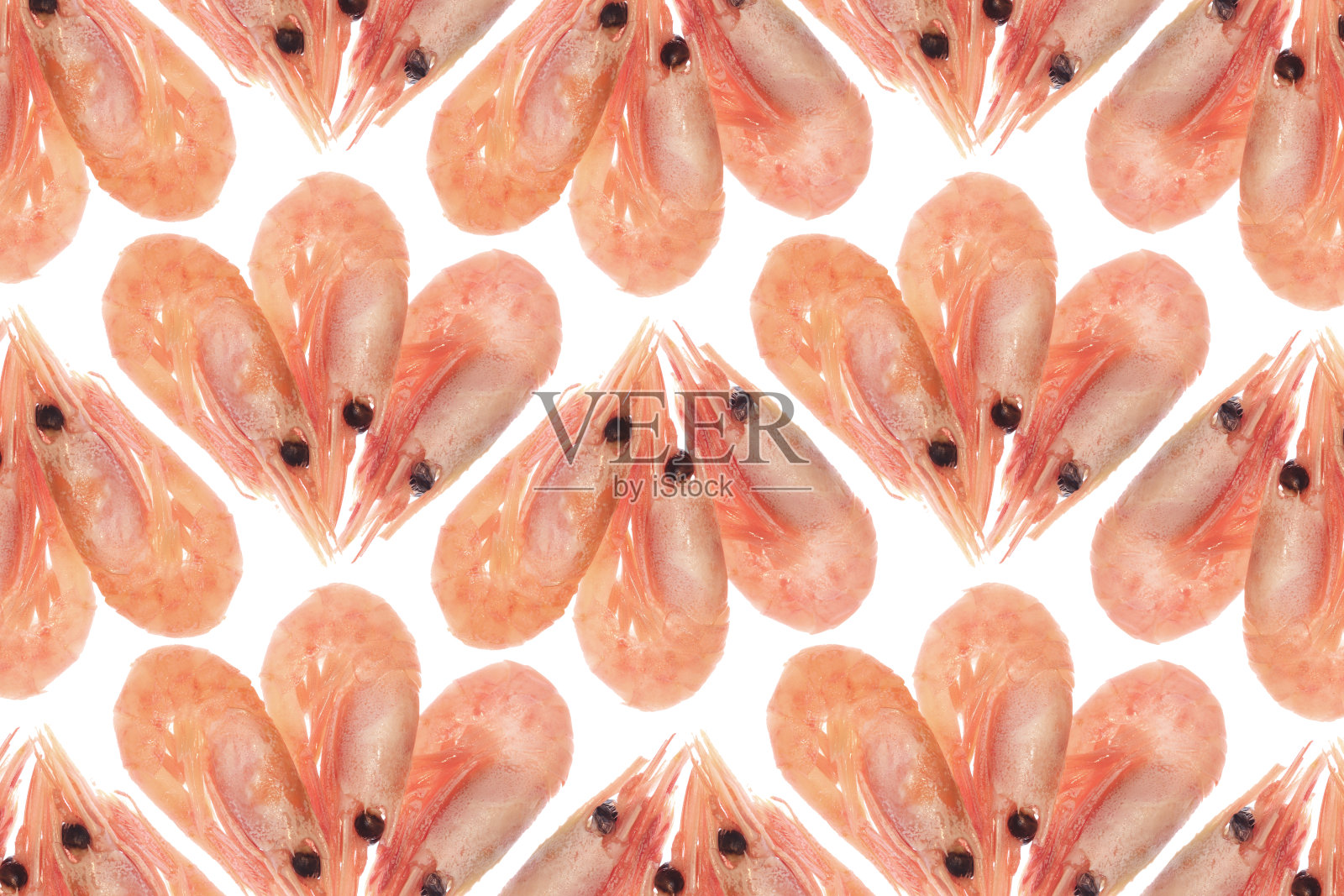 熟虾小吃图案。孤立煮虾背景。照片摄影图片