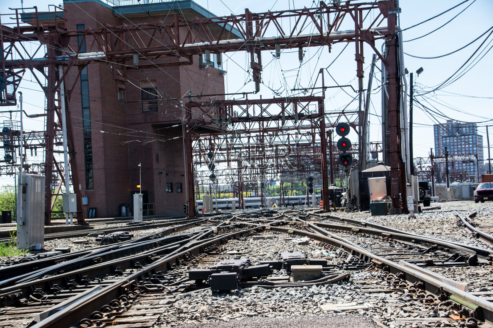 霍博肯火车站火车轨道照片摄影图片