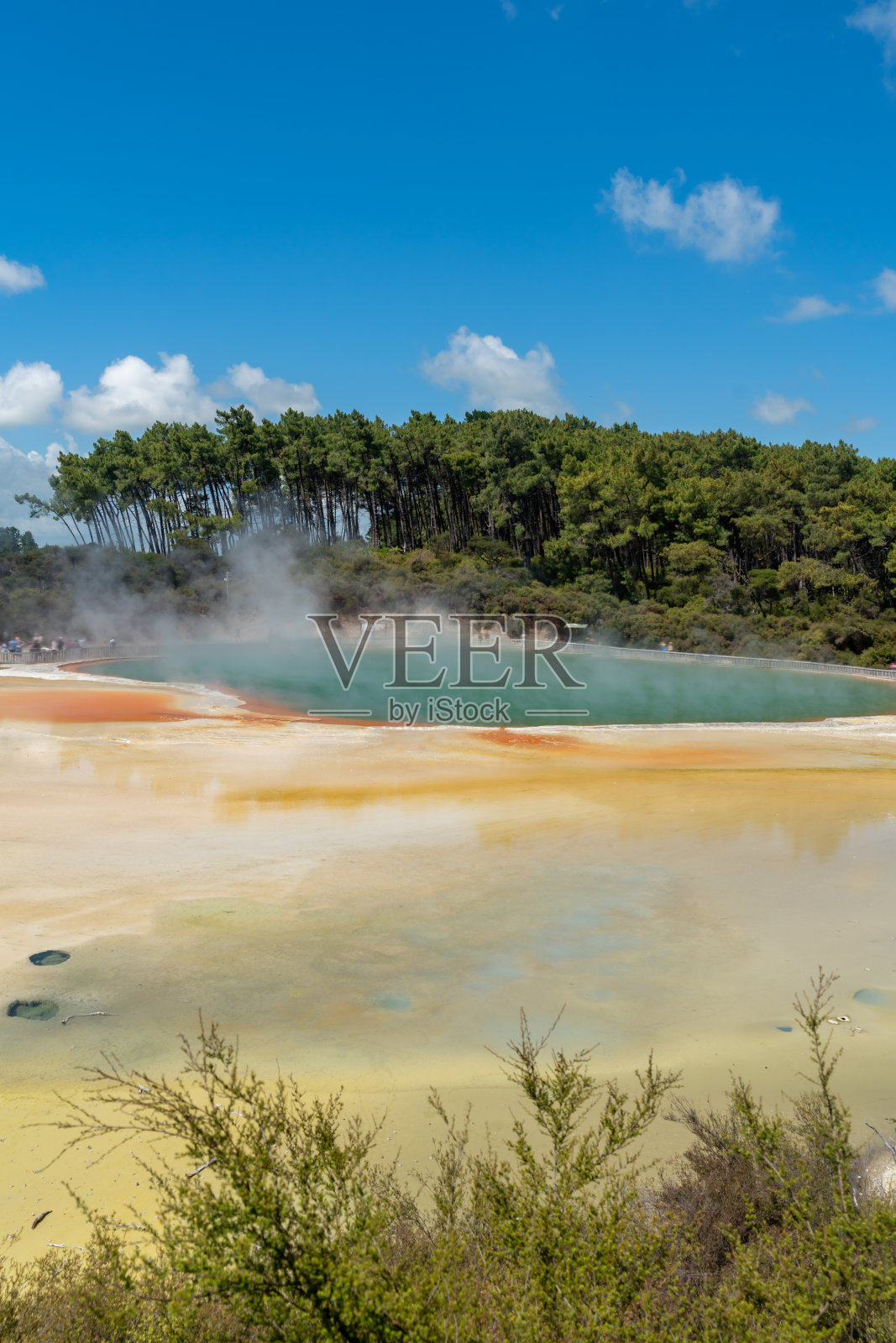 新西兰罗托鲁瓦Wai-O-Tapu公园的地热池照片摄影图片