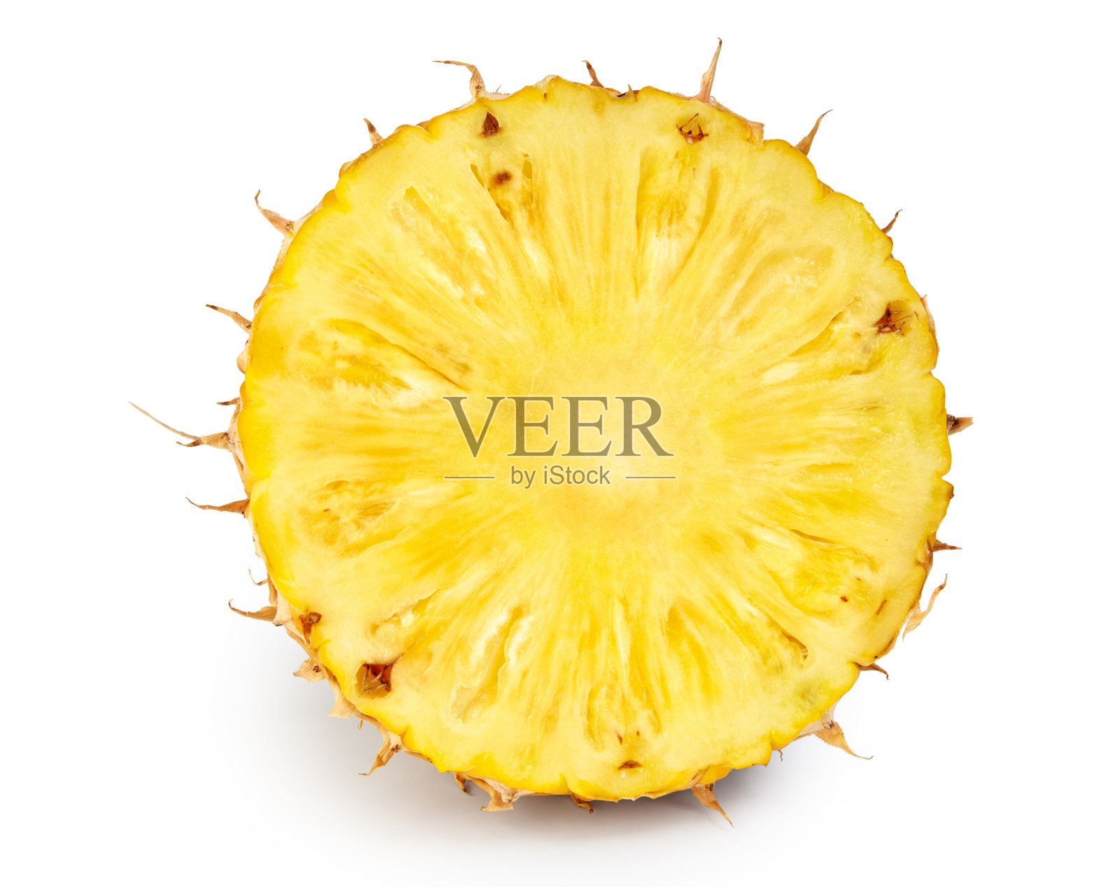 在白色背景上分离出切片的菠萝照片摄影图片