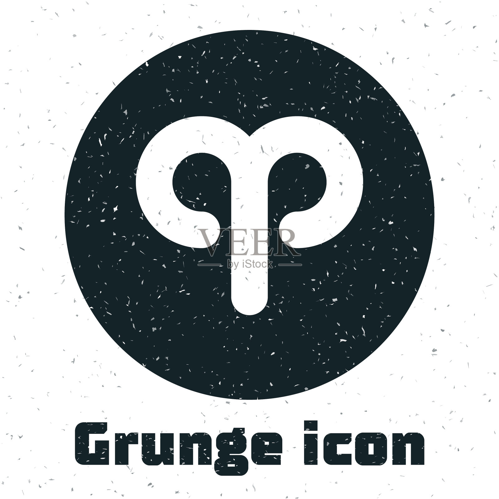 垃圾白羊座星座图标孤立在白色插画图片素材