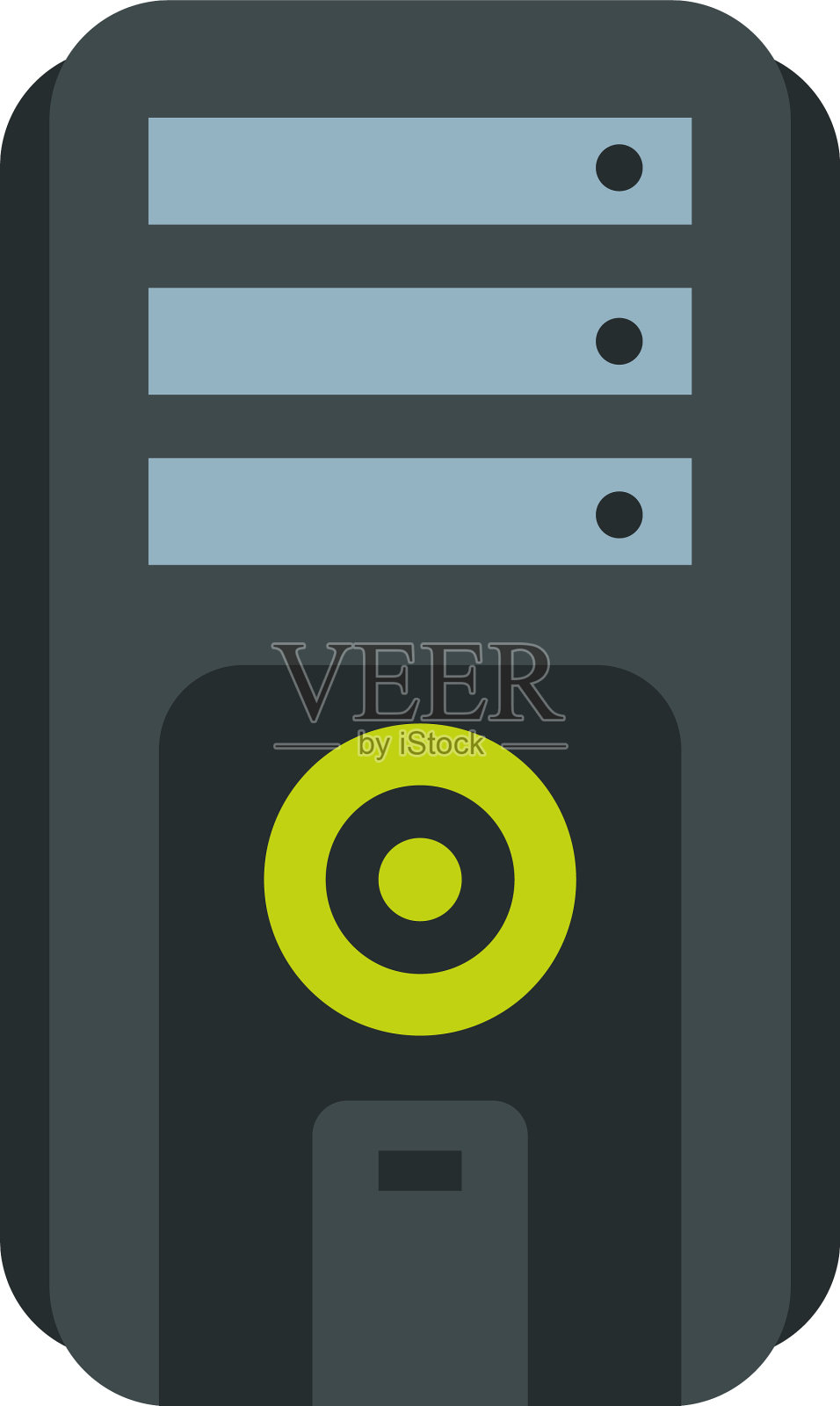 电脑桌面塔孤立图标插画图片素材