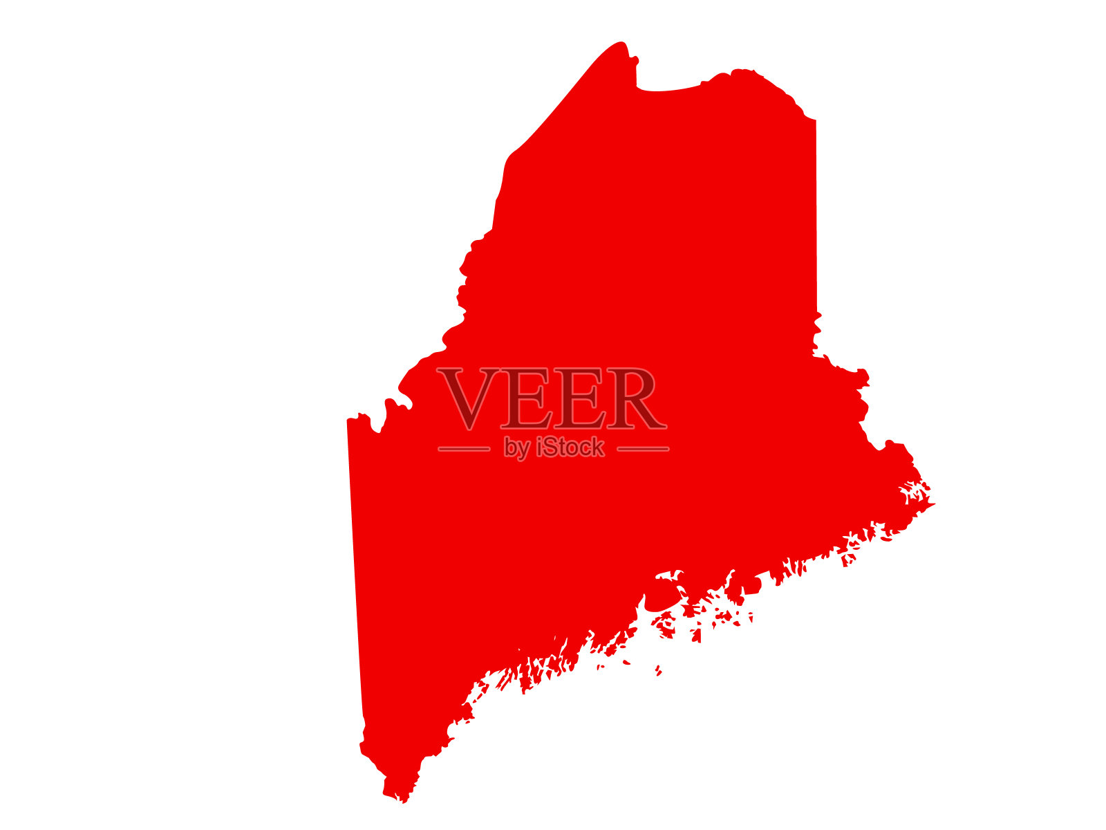 缅因州的地图插画图片素材