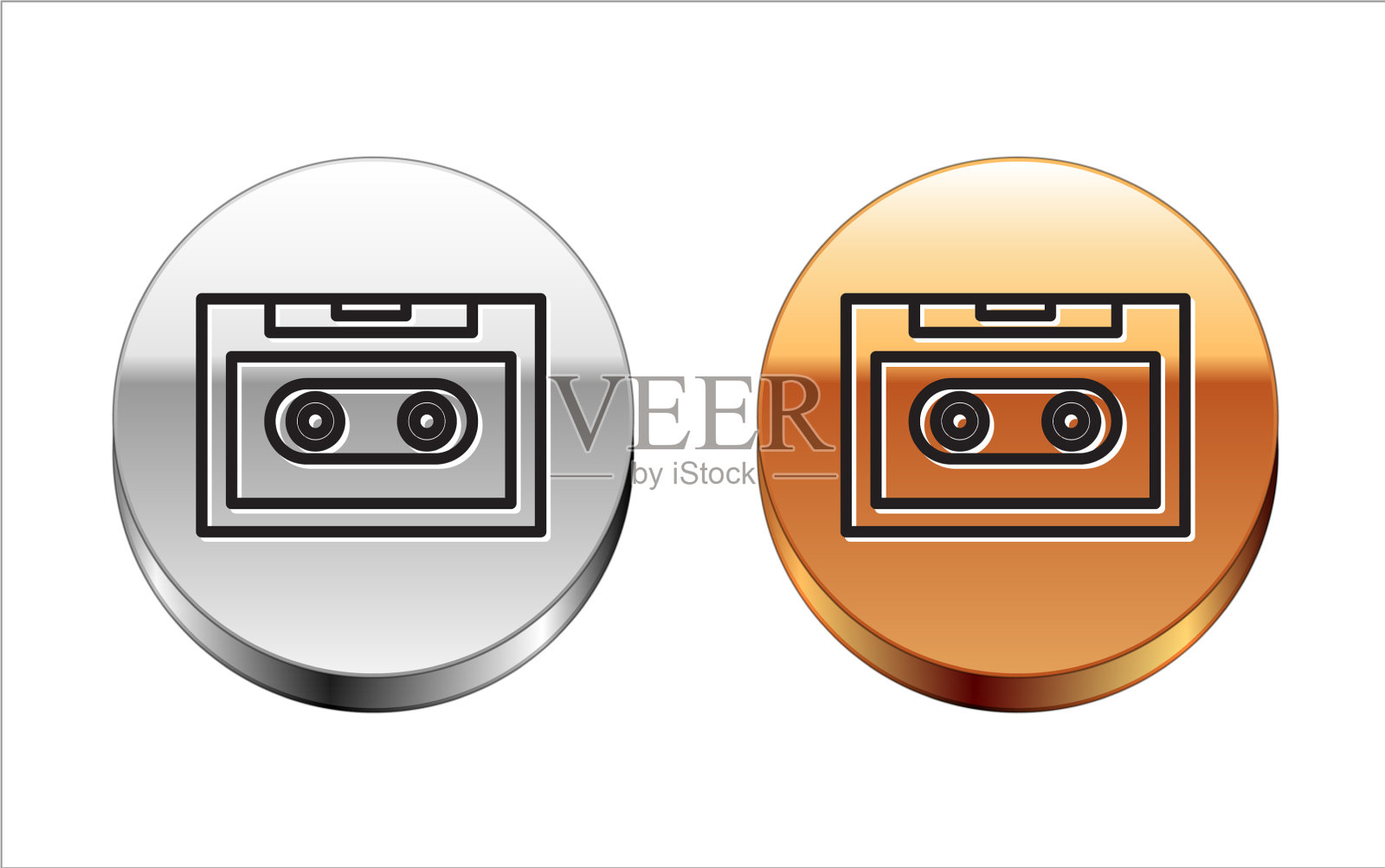 黑线复古磁带磁带孤立图标图标素材