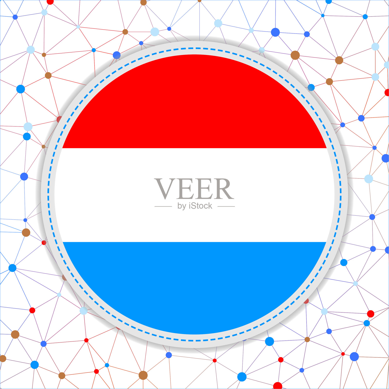 有网络背景的卢森堡国旗。插画图片素材