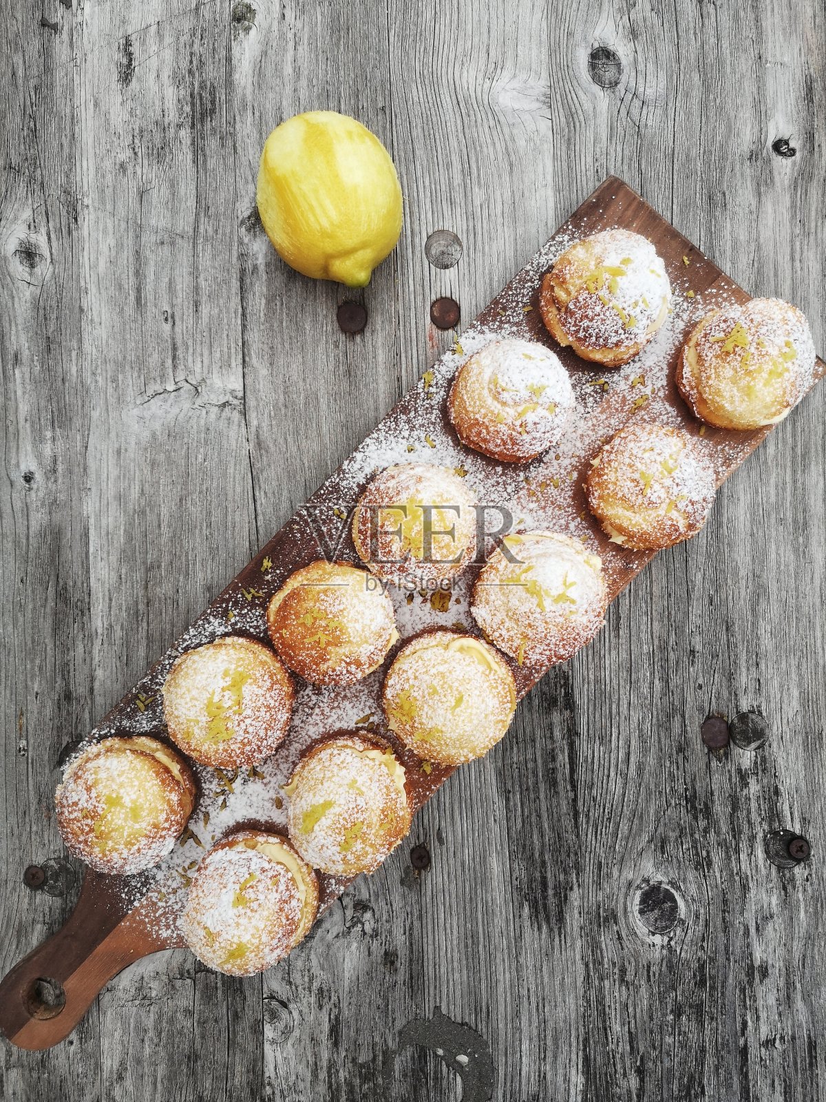 封锁柠檬松饼照片摄影图片