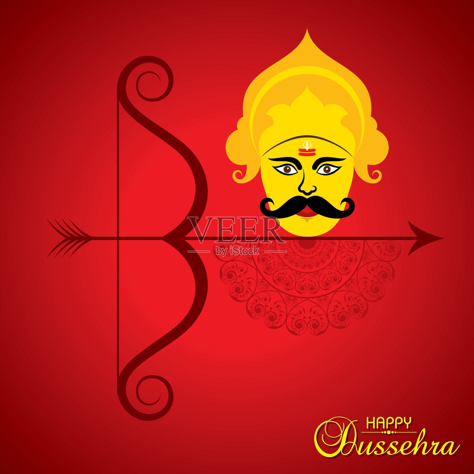 杜塞赫拉节日问候或海报设计设计模板素材