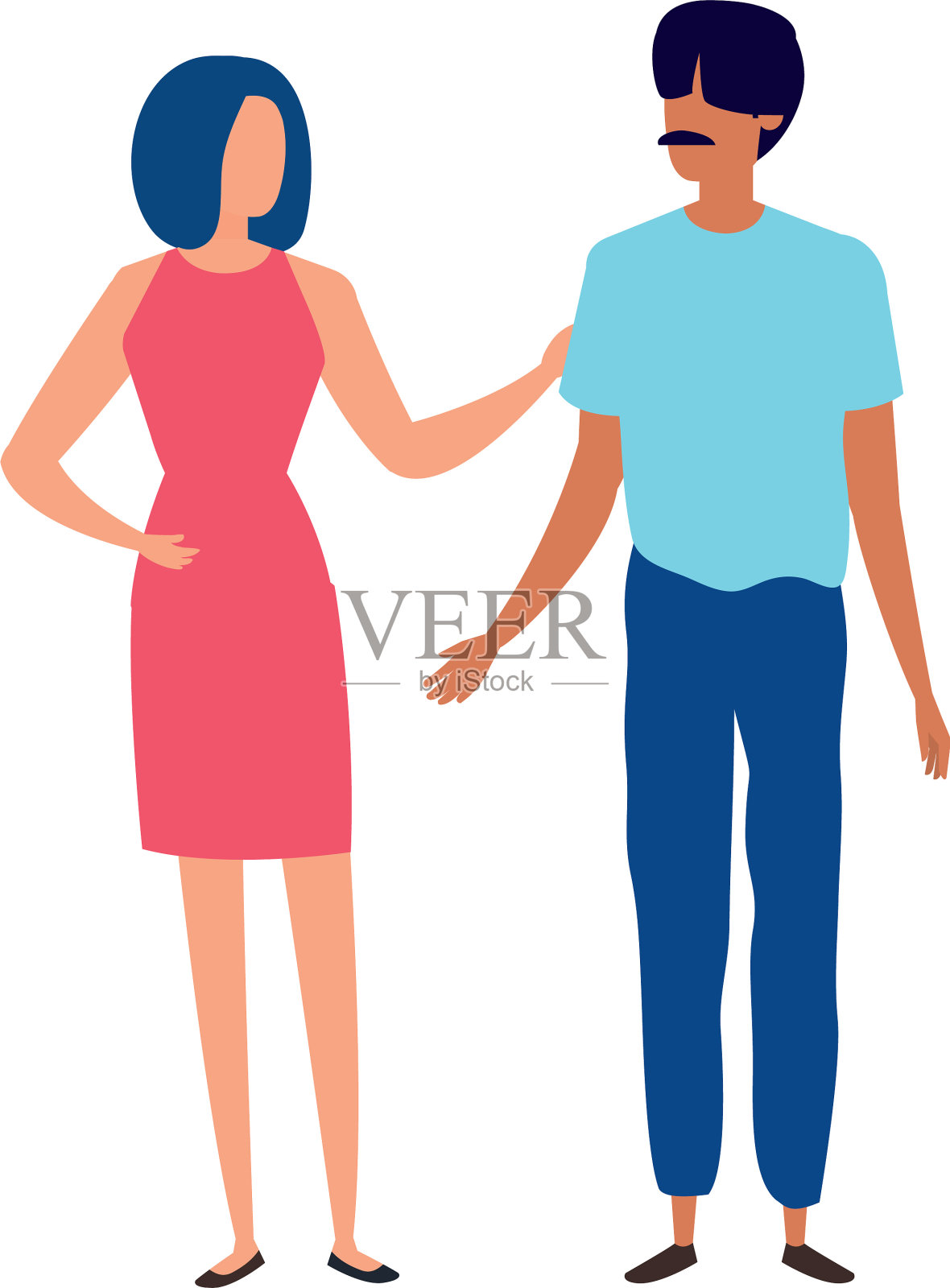 年轻夫妇的头像人物图标设计元素图片