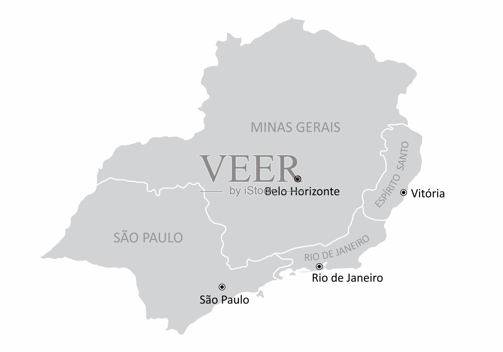 巴西东南部地区图插画图片素材