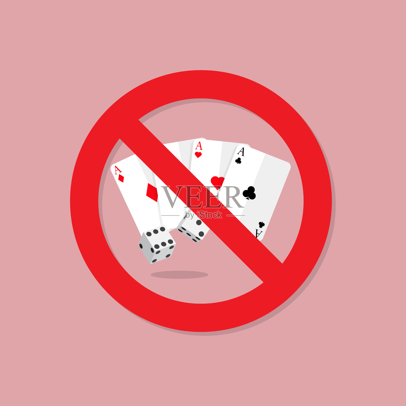 赌博禁令标志插画图片素材
