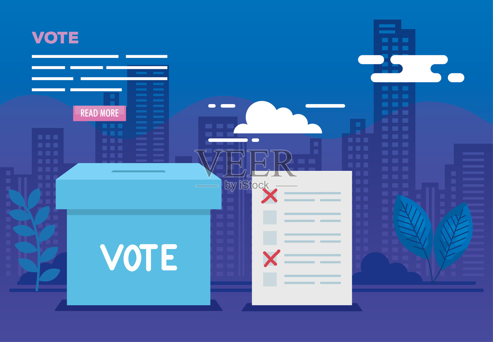 海报投票,附骨灰盒及图标插画图片素材