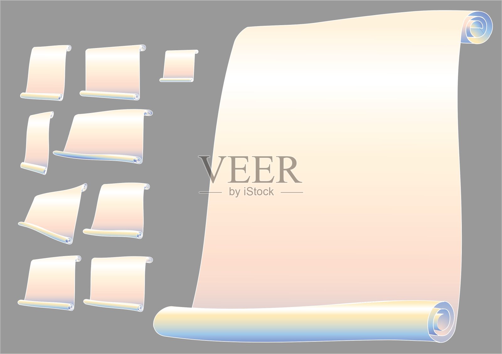 纸卷插画图片素材