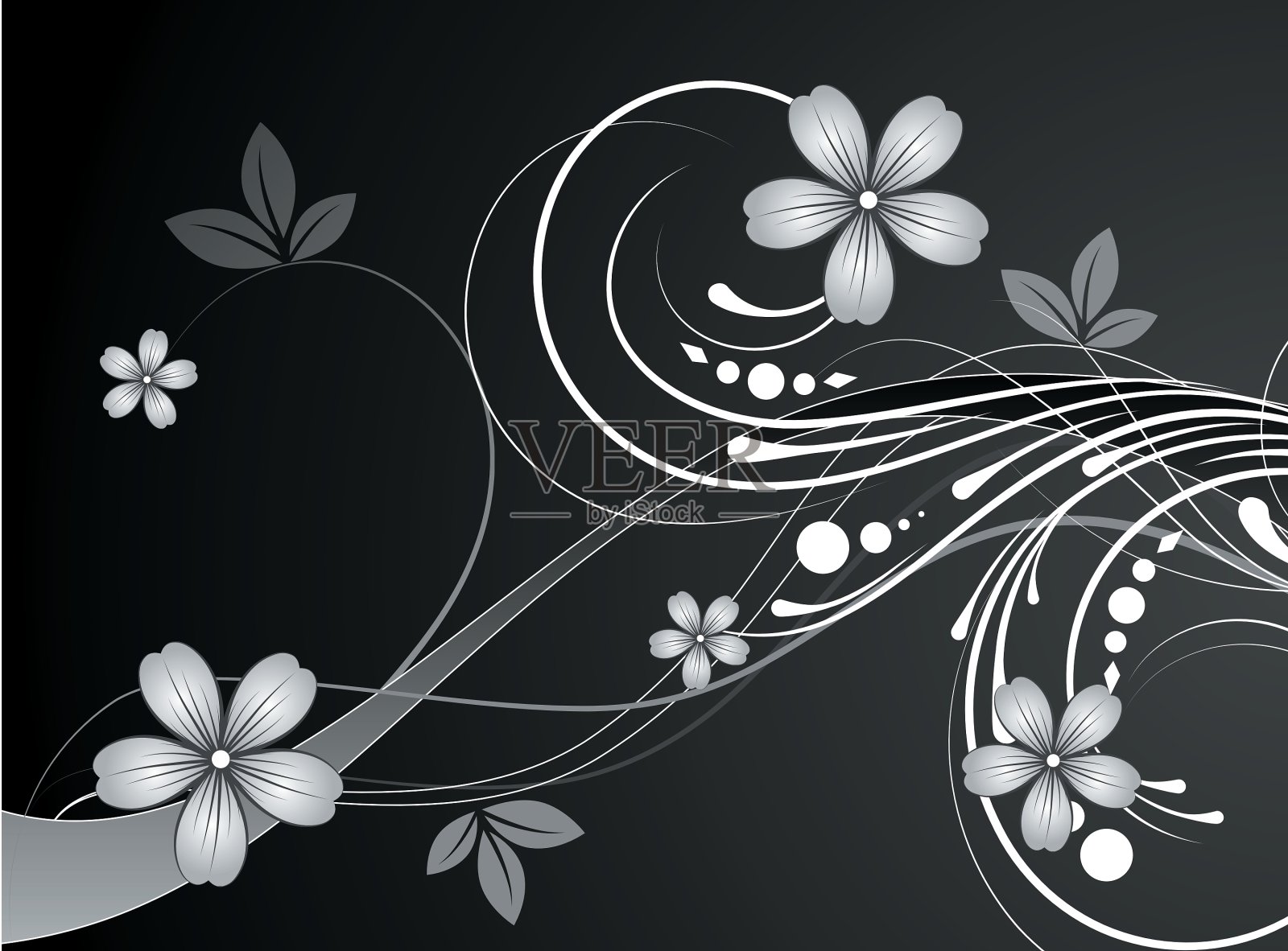 花的抽象插画图片素材