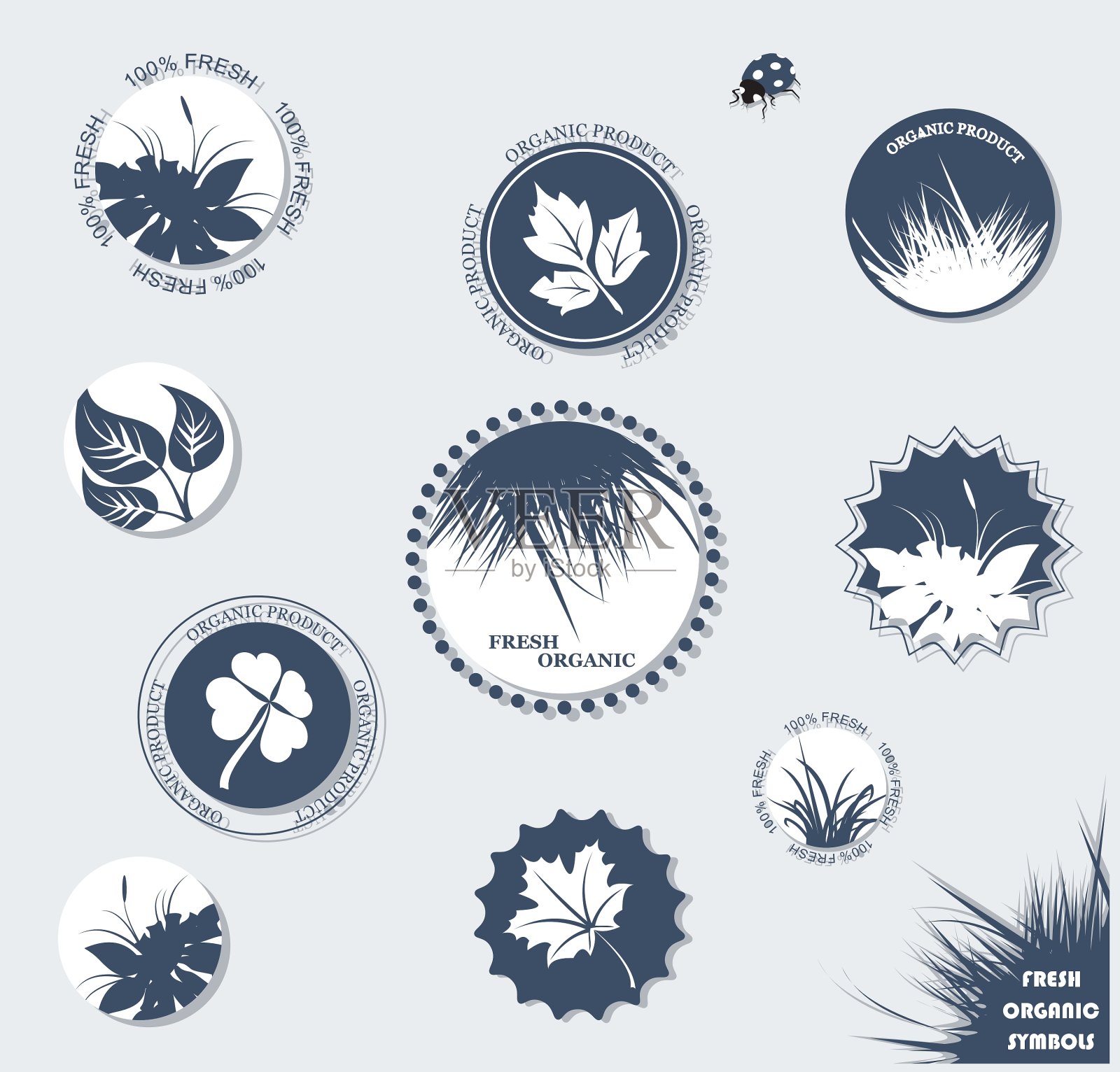 标签的有机插画图片素材