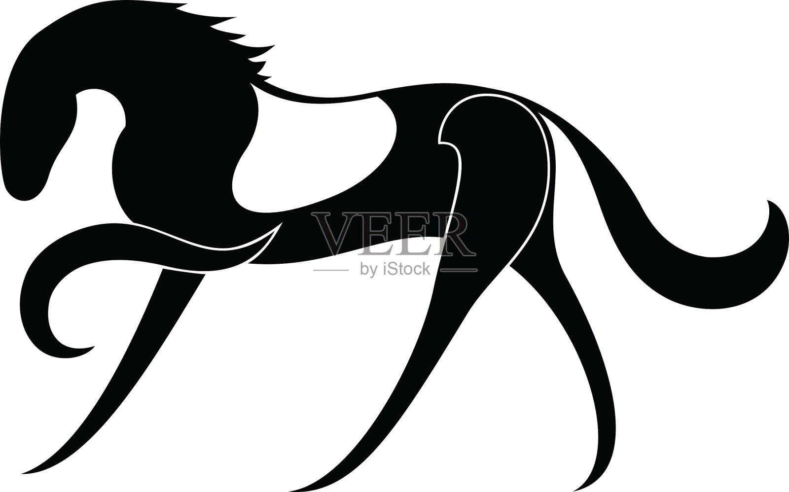 马的轮廓设计元素图片